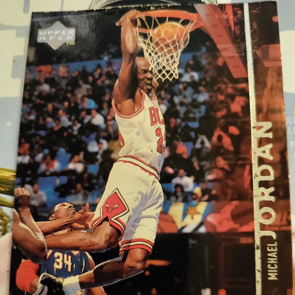 Michael Jordan basketball cards. (2)